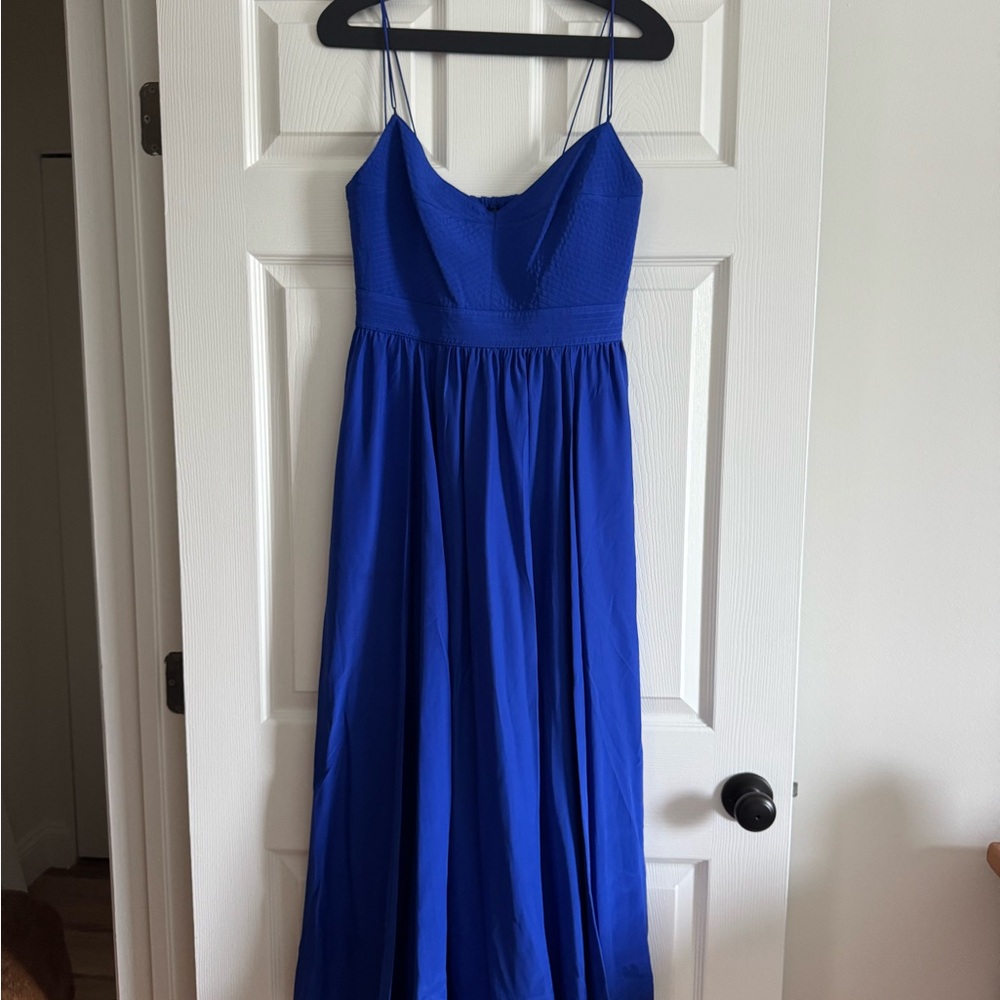 La Ligne Fit & Flare Corset Tracy Dress - Electric Blue Spaghetti Strap